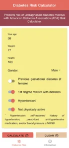 Diabetes Risk Score Calculator